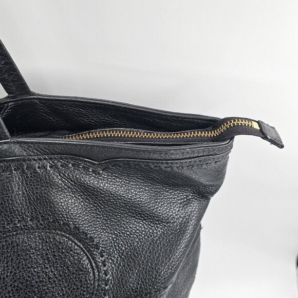 Tory Burch Amalie Slouch Leather Shoulder Tote Black Leather - Picture 13 of 16